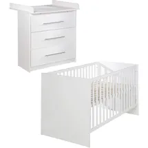roba „Maren“, weiß, inkl. Kombi-Bett 70 x 140 cm und Wickelkommode mit 3 Schubladen