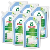 Frosch Weichspüler Baumwollblüten 1 Liter pflegend mit Baumwolle (6er Pack)