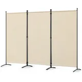 Angel Living Senkrechtmarkise 3-teiliger Paravent Raumteiler, 243x180cm (3-St) Trennwand Balkon Sichtschutz aus Stahl und Polyester beige