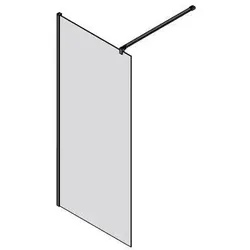 sanibel 3001-Trennwand Walkin WW L/R 1200x2000mm mit Quertraverse SPO/ESG