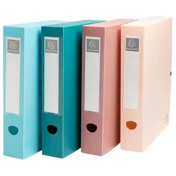 Exacompta 89270E 8x Archivbox mit Druckknopf, Rückenbreite 60mm, Recycling-PP, Skandi - Farben sortiert