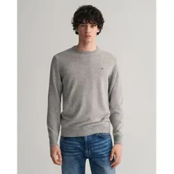 Gant für Herren. 87211 Pullover mit rundem Halsausschnitt aus sehr feiner grauer Schafswolle (XL), Lässig