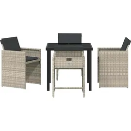 vidaXL Garten Essgruppe 5 Stk. Hellgrau Poly-Rattan