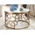 FineBuy Couchtisch Rund Weiß/Gold Marmor 60 x 60 x 36 cm