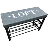 Hti-Living Schuhregal 81 x 46 x 32 cm grau / grau