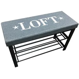 Hti-Living Schuhregal 81 x 46 x 32 cm grau / grau