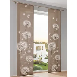 Heine Schiebevorhang in braun-weiß | Gr.: 145-x-57cm