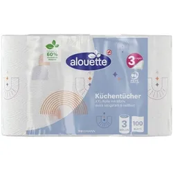 alouette Küchenrollen XXL mit Motiv-Druck 3-lagig, 3 Rollen (1 Pack à 3 Rollen)