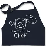 Kinderschürze Schürze Kinder Jungen Mädchen - Kochschürze - Hier kocht der Chef - 7-14 Jahre - Navy Blau - weihnachtsgeschenke schürzen für küchenschürze junge wichtelgeschenke - 7-13 Jahre