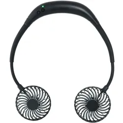Tragbarer Nacken Ventilator Akkubetrieb schwarz Intervall und Dauerl ̧ftung