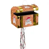 Boland Pinata Schatztruhe, zum Befüllen mit Süßigkeiten, für Kindergeburtstag oder Schatzsuche braun