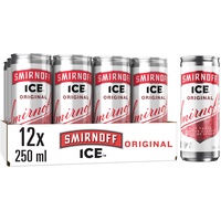 Smirnoff Ice Premium Vodka - Dreifach destilliertes Mix-Getränk (EINWEG), 12x250 ml