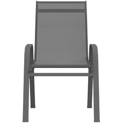 vidaXL Stapelbare Gartenstühle 2 Stk. Grau Textilene