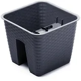 Rattan Balkonkasten Balkontopf Geländertopf Ratolla Anthrazit 28 cm