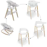 BabyGO Levels Hochstuhl-Set Kinderhochstuhl weiß mit Bouncer