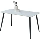 Stolkom Esstisch Cody 140 x 80 cm Keramik Weiß