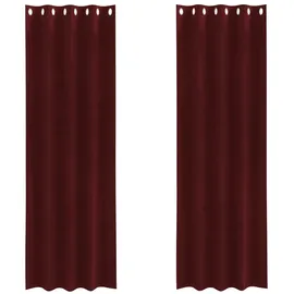 vidaXL Verdunkelungsvorhänge 2 pcs Weinrot 140 x 225 cm Samt