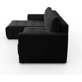 lookway Ecksofa ASTON mit Schlaffunktion Schwarz