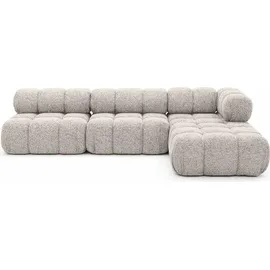 kaiser möbel Eckcouch Bouclé-Stoff 2-Sitzer Beige