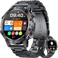 Smartwatch Herren mit Metallband 1,39 Zoll Militär mit Herzfrequenz für Android iOS 100+ Sportmodi Fitnessuhr IP67 Wasserdicht Bluetooth Anrufe