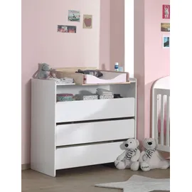 58 aufm Kessel WICKELKOMMODE Karilynn 90x74x106 aus MDF+Holz in Weiß