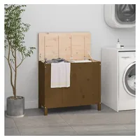 vidaXL Wäschetruhe Honigbraun 88,5x44x76 cm Massivholz Kiefer
