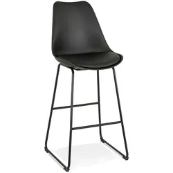 Tresenhocker MetallGestell | 119 cm Gesamthöhe | Hochwertig Bequem Stabil | Schwarz | Barstuhl | Kadima Design