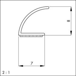 Türdichtung,zum Nachrüsten,V-Dichtung 1024T,6102500,Silikon weiß