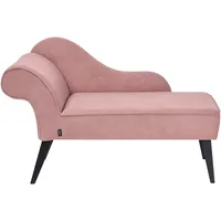 Beliani Chaiselongue rosa linksseitig BIARRITZ