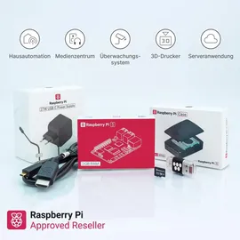 BerryBase Raspberry Pi 5 Starterkit, 64GB microSDHC inkl. Pi OS, Gehäuse, Netzteil, HDMI-Kabel und Zubehör - RAM: 1GB - Farbe: schwarz