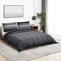 Bettwäsche-Set Dunkelgrau 200x220 cm aus Baumwolle