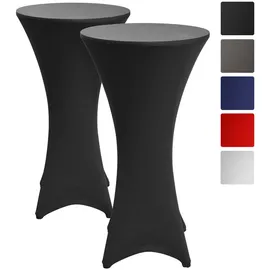 Beautissu Stehtischhusse Stella Schwarz Ø 80 cm 2er Set