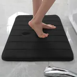 Extra weiche rutschfeste Badezimmermatte, schnell trocknend, Memory-Schaum, Badteppich, sehr saugfähig, Bodenmatte, 120 x 40 cm, schwarz, ideal für moderne Badezimmer, bequem und
