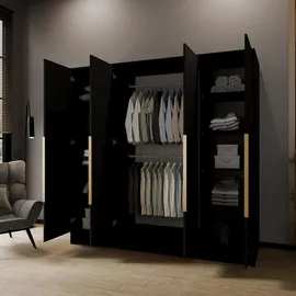 WFL GROUP Drehtürenschrank Mono Bis 200 x 200 x 51 cm Schwarz