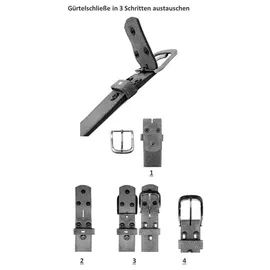 rettungsring gürtel Gürtel Leder grau 120