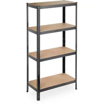 Relaxdays Schwerlastregal Metall 157 x 80 x 41 cm schwarz 4 Böden 280 kg Traglast