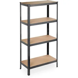 Relaxdays Schwerlastregal Metall 157 x 80 x 41 cm schwarz 4 Böden 280 kg Traglast