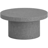 KADIMA DESIGN Couchtisch Grau Rund,Rund, Säule, 60x30x60 cm Wohnzimmer,
