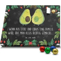 Mr. & Mrs. Panda Schoko Adventskalender Avocado Pärchen - Schwarz - Geschenk, Gesund, Avocuddle, Frucht, Schokoladen Adventskalender, Vegan, Famil... - Schwarz