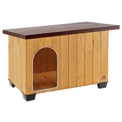 Hundehütte Baita 80, Hundehaus aus Kiefernholz, 95,5x65x65,5cm