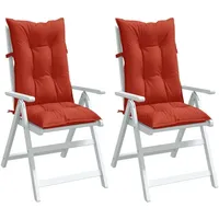 VidaXL Hochlehner-Auflagen 2 Stk. Melange Rot 120x50x7 cm Stoff
