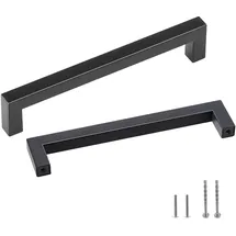 Vevor 10er-Set Möbelgriff Edelstahl Stangengriff 140x12x35mm Küchengriff Mittenlochabstand 128mm Schrankgriff Dicke der Schrankplatten von 1,52 bis 2cm oder 1,27 bis 4cm Türgriffe Schubladengriffe