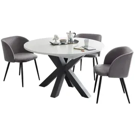 58 aufm Kessel Edda 130 x 78 x 130 cm grau/weiß
