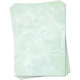 LYSCO Briefpapier Gastronomie Papier - Eis Marmor DIN A4 / DIN A5 / DIN A6 Marmorpapier, marmoriertes Papier, beidseitig bedruckt-für alle Drucker geeignet grün
