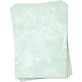 LYSCO Briefpapier Gastronomie Papier - Eis Marmor DIN A4 / DIN A5 / DIN A6 Marmorpapier, marmoriertes Papier, beidseitig bedruckt-für alle Drucker geeignet grün