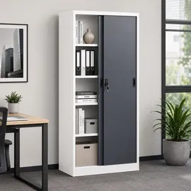 VCM Malivo Aktenschrank 80 x 180 x 40 cm schwarz