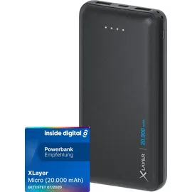 Xlayer Powerbank Micro 20000 mAh schwarz