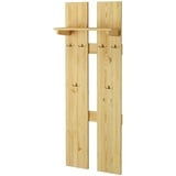 Erst-Holz Breite Wand-Garderobe Kiefer massiv als Flurgarderobe oder Kleiderhaken mit Hutablage 90.80-10