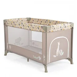Moni Reisebett, Laufstall Safari Matratze Sichtfenster Seiteneingang Tragetasche beige