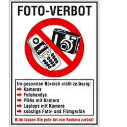 Schild FOTO-VERBOT, Kombischild, Kunststoff, 210x297 mm
